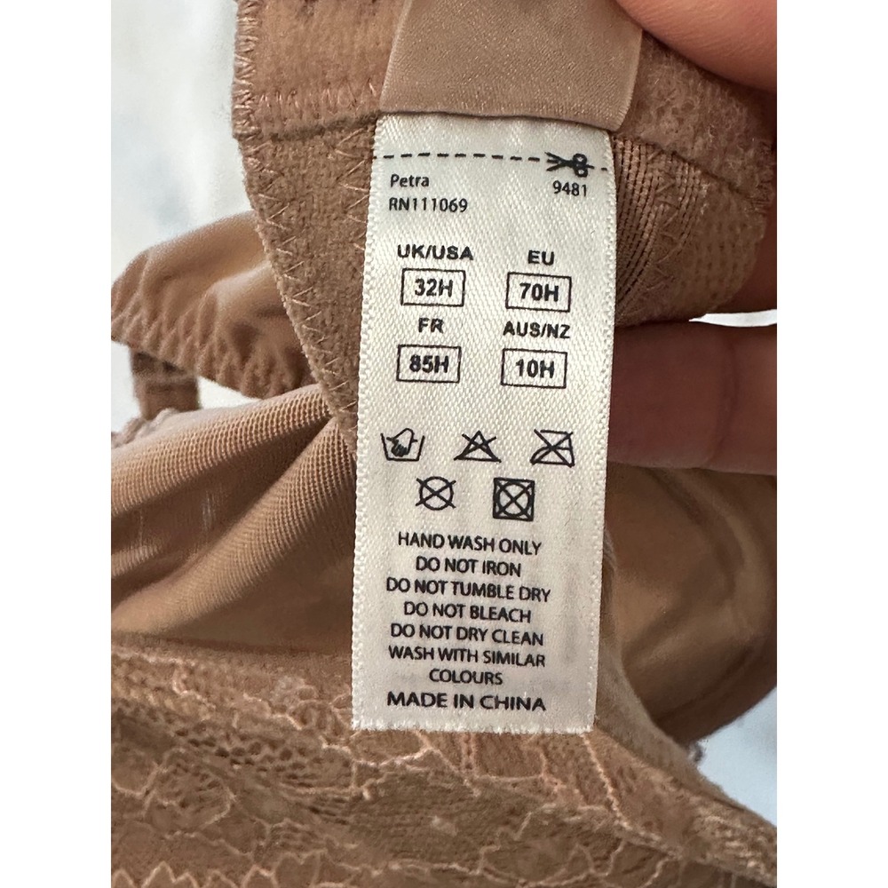 Panache Petra Balconnet Bra 9481 Tan Lace Underwire 32H UK/USA - Picture 5 of 5